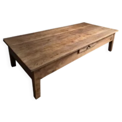 Table basse ancienne en chêne français – Table XXL de ferme du XIXe siècle