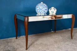 Table basse Art Déco miroir biseauté années 40 bohème chic