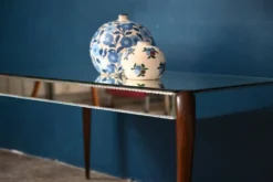 Table basse Art Déco miroir biseauté années 40 bohème chic