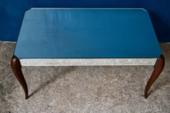 Table basse Art Déco miroir biseauté années 40 bohème chic