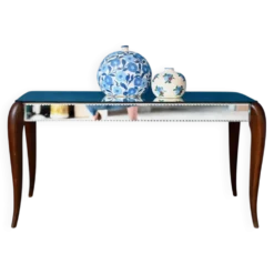 Table basse Art Déco miroir biseauté années 40 bohème chic