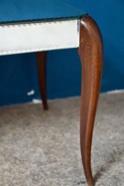 Table basse Art Déco miroir biseauté années 40 bohème chic