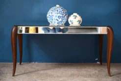 Table basse Art Déco miroir biseauté années 40 bohème chic