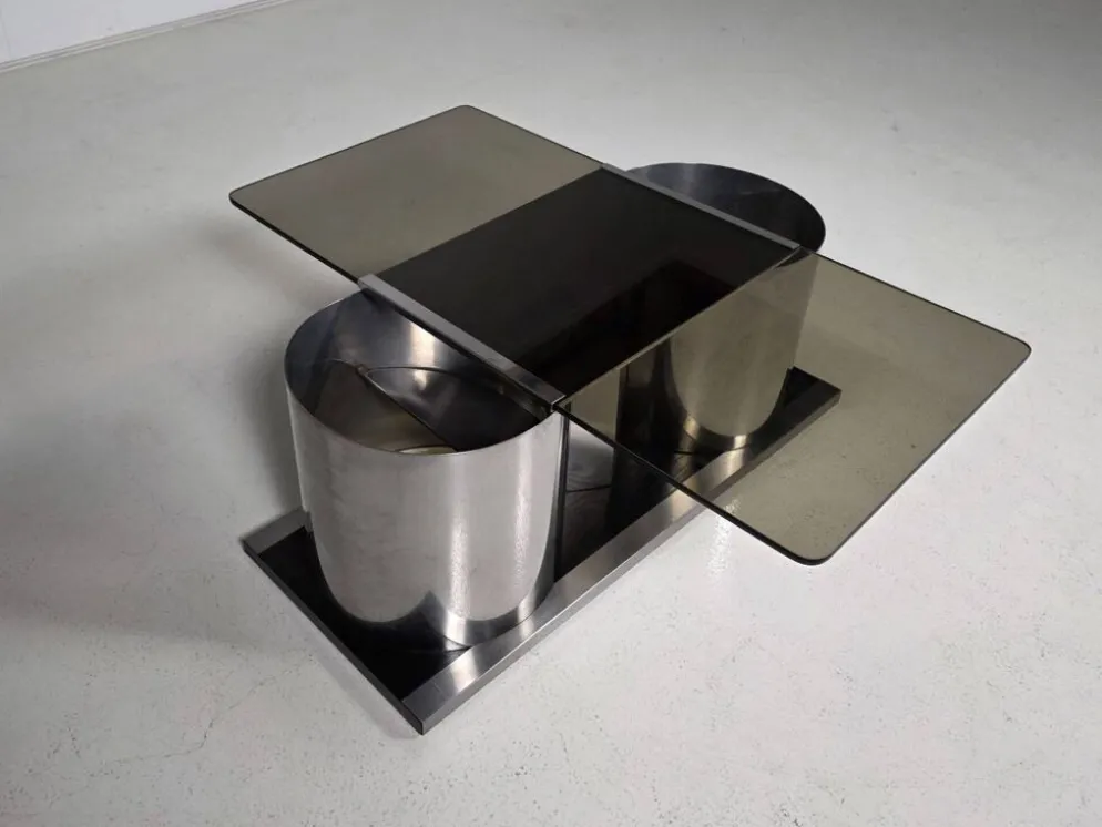 Table basse avec bar à sec dissimulé par Ludovico Acerbis pour Acerbis, Italie, 1970