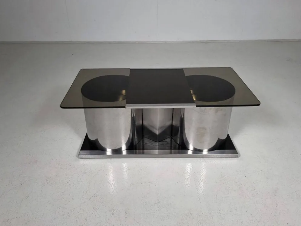 Table basse avec bar à sec dissimulé par Ludovico Acerbis pour Acerbis, Italie, 1970