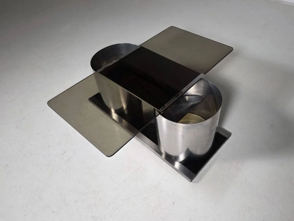 Table basse avec bar à sec dissimulé par Ludovico Acerbis pour Acerbis, Italie, 1970