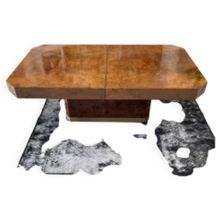 Table basse bar en Loupe d’orme maison Lancel vintage 1970