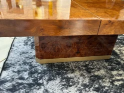 Table basse bar en Loupe d’orme maison Lancel vintage 1970