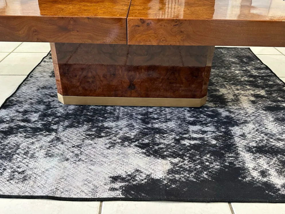 Table basse bar en Loupe d’orme maison Lancel vintage 1970