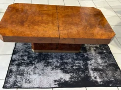 Table basse bar en Loupe d’orme maison Lancel vintage 1970