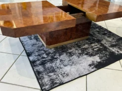Table basse bar en Loupe d’orme maison Lancel vintage 1970