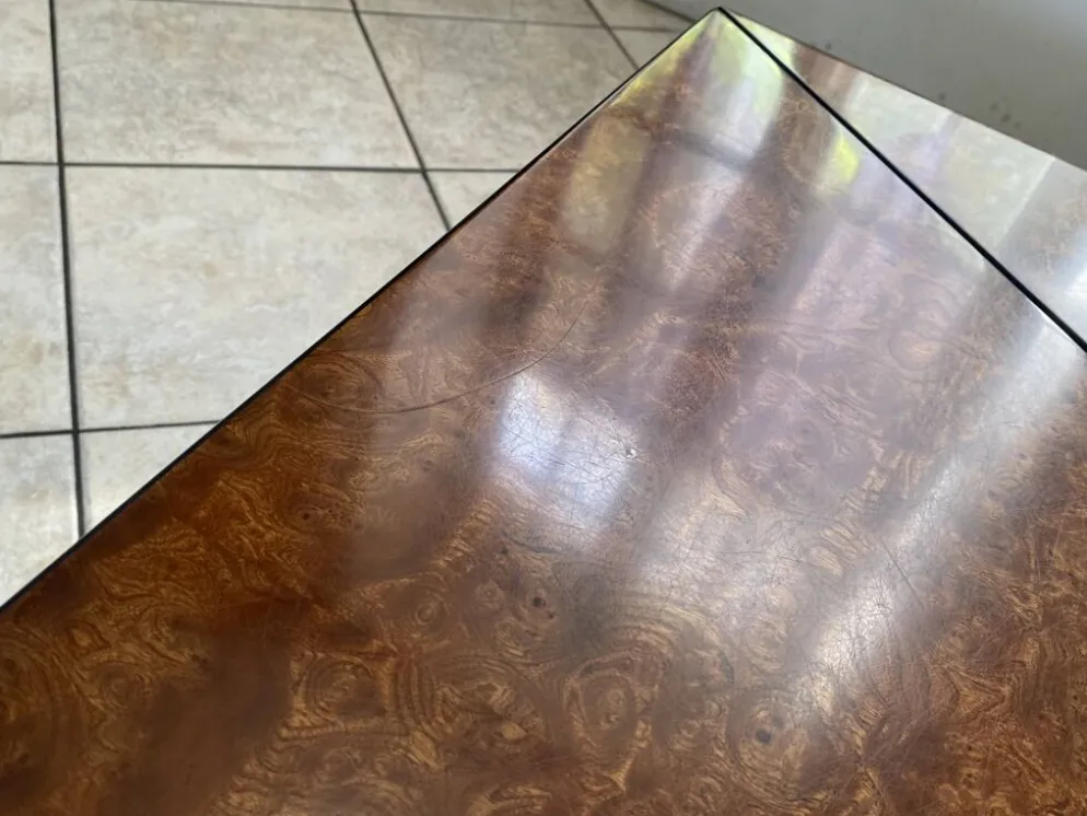 Table basse bar loupe d’orme de Paul Michel pour Roche Bobois vintage 1980