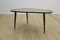 Table basse basse mid-century en formica et bois, Allemagne 1970