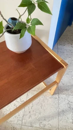 Table basse bois exotique vintage