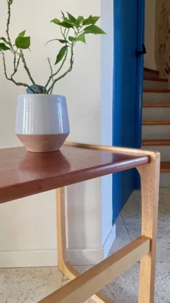 Table basse bois exotique vintage