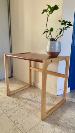 Table basse bois exotique vintage