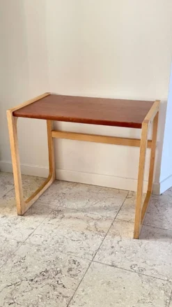 Table basse bois exotique vintage