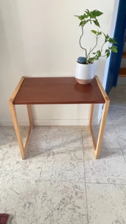 Table basse bois exotique vintage