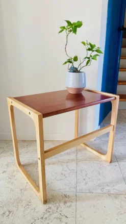 Table basse bois exotique vintage