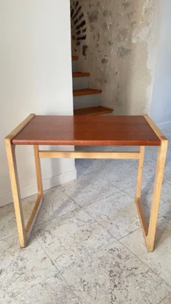 Table basse bois exotique vintage