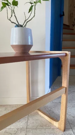 Table basse bois exotique vintage