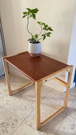 Table basse bois exotique vintage