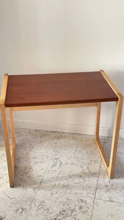 Table basse bois exotique vintage