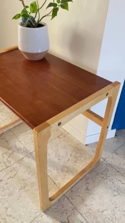 Table basse bois exotique vintage