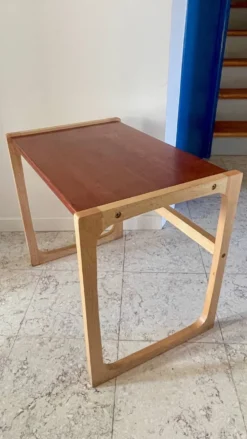 Table basse bois exotique vintage