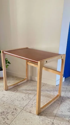 Table basse bois exotique vintage
