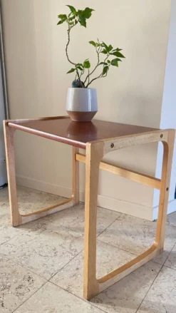 Table basse bois exotique vintage