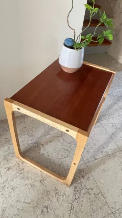 Table basse bois exotique vintage