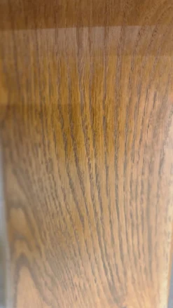 Table basse / bout de canapé brutaliste en chêne – Années 70