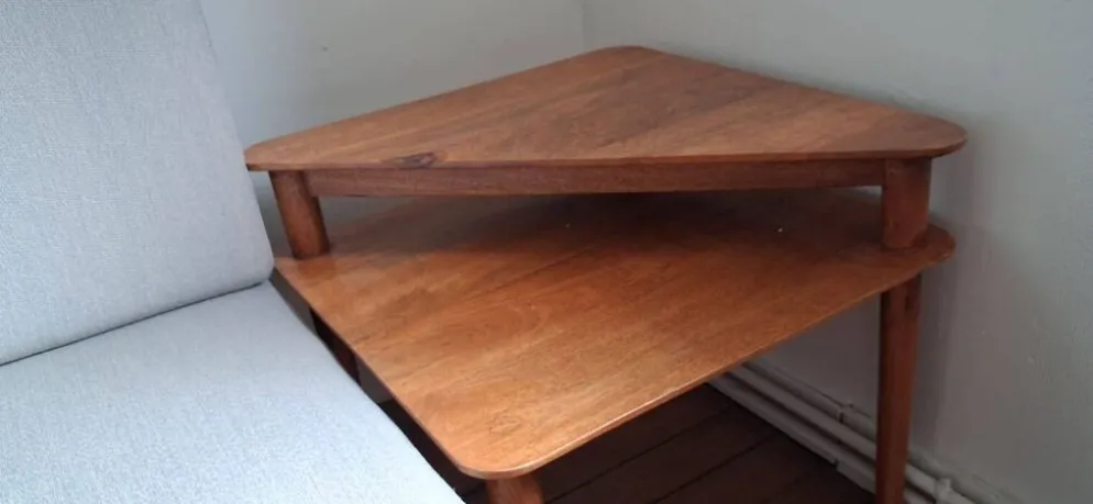 Table basse, bout de canapé scandinave en bois, années 1960-1970