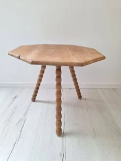 Table basse / bout de canapé / Table d'appoint tripode plateau octogone