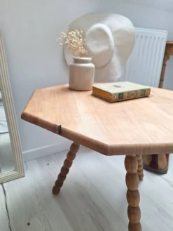 Table basse / bout de canapé / Table d'appoint tripode plateau octogone