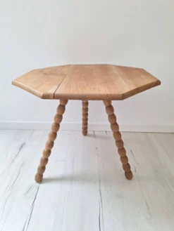 Table basse / bout de canapé / Table d'appoint tripode plateau octogone