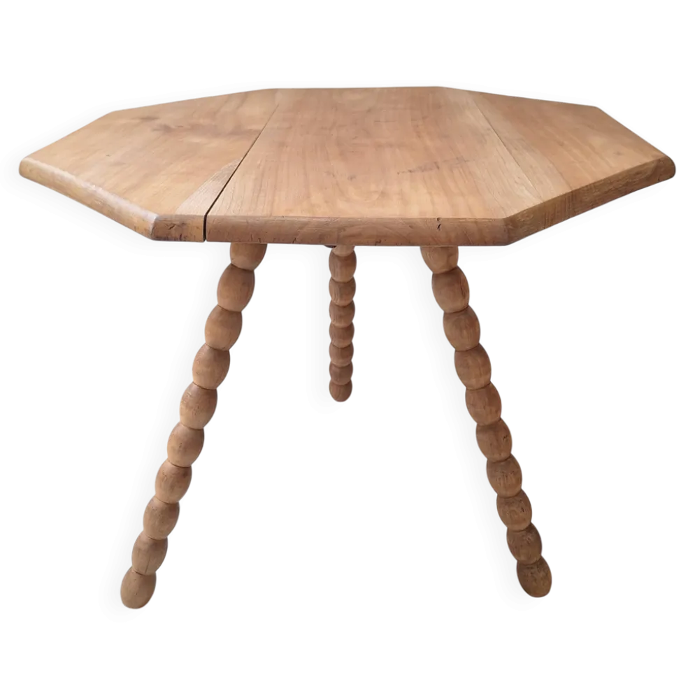 Table basse / bout de canapé / Table d'appoint tripode plateau octogone