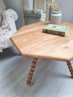 Table basse / bout de canapé / Table d'appoint tripode plateau octogone