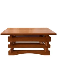 Table basse brutaliste en orme – années 70