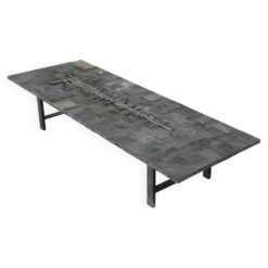 Table basse brutaliste en pierre brésilienne par Pia Manu, 1960