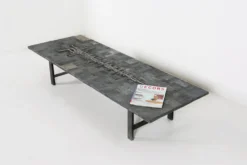 Table basse brutaliste en pierre brésilienne par Pia Manu, 1960