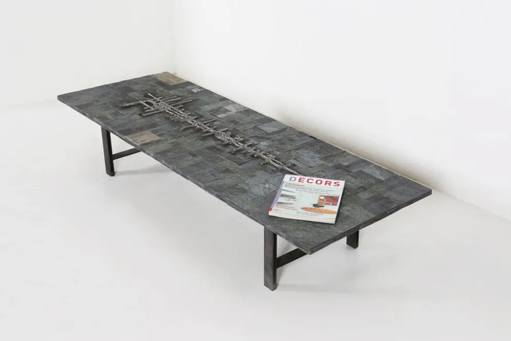 Table basse brutaliste en pierre brésilienne par Pia Manu, 1960