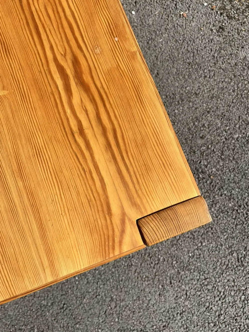 Table basse carré en bois massif (pin), années 80