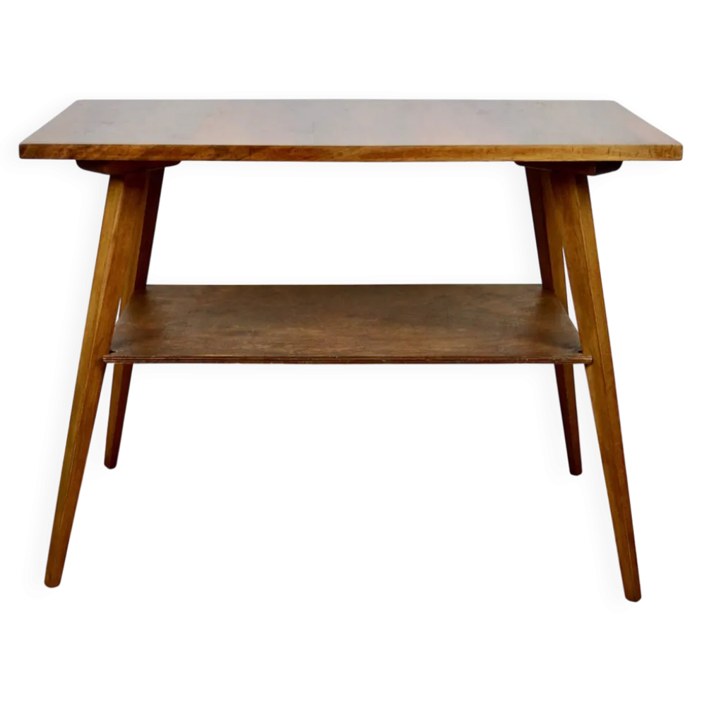 Table basse console en polonais des années 1970, carrée et multifacette.