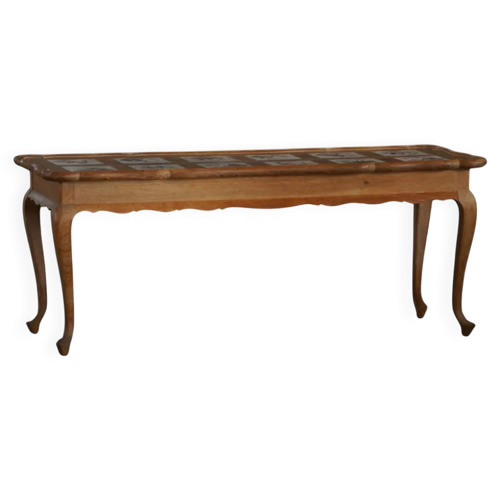 Table basse / console moderne danoise en Oak Oak avec plateau carrelé, Frits Henningsen, années 1950