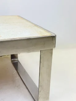Table basse céramique / chrome — Jean Gregorieff, France, 1970s
