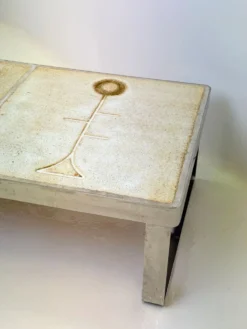 Table basse céramique / chrome — Jean Gregorieff, France, 1970s