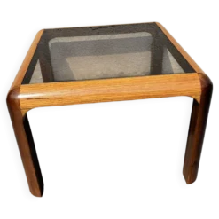 Table basse danoise en chêne et teck, années 1970
