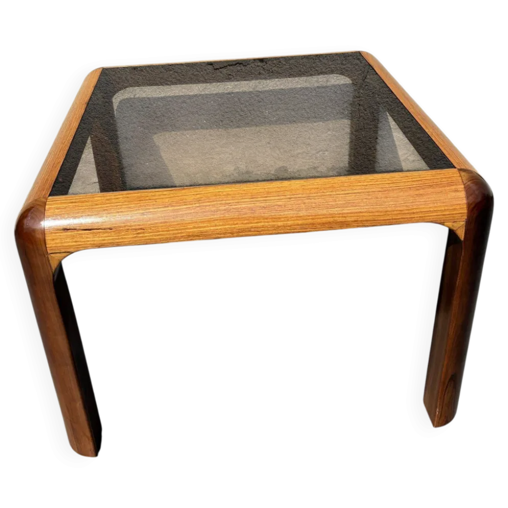 Table basse danoise en chêne et teck, années 1970